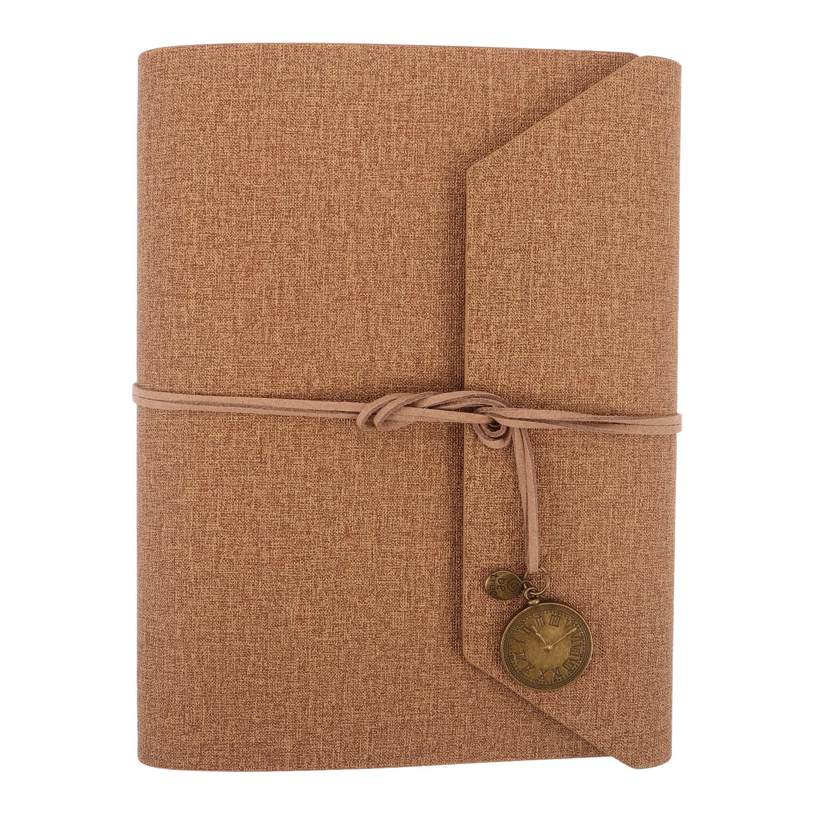 Selbstgemacht Scrapbook Fotoalbum mit Umschlagseiten, Pu Ringbuch, Khaki | Loseblatt Album, 30 Schwarze Kartonblätter und 20 Kraftpapierseiten, für Kreative Erinnerungen, Babyparty