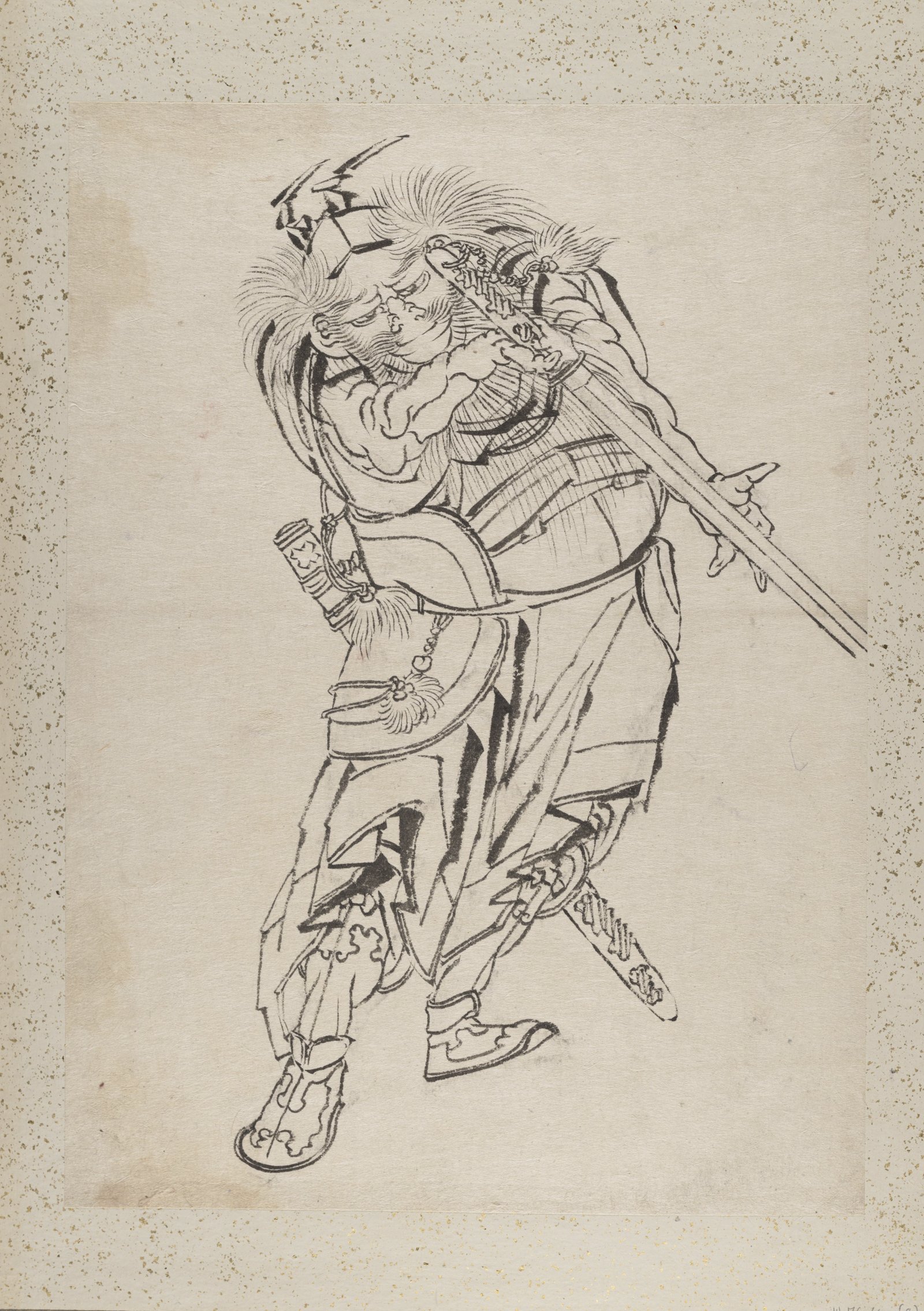 Lámina de arte Hokusai Swordman III en papel mate de conservación artística 1