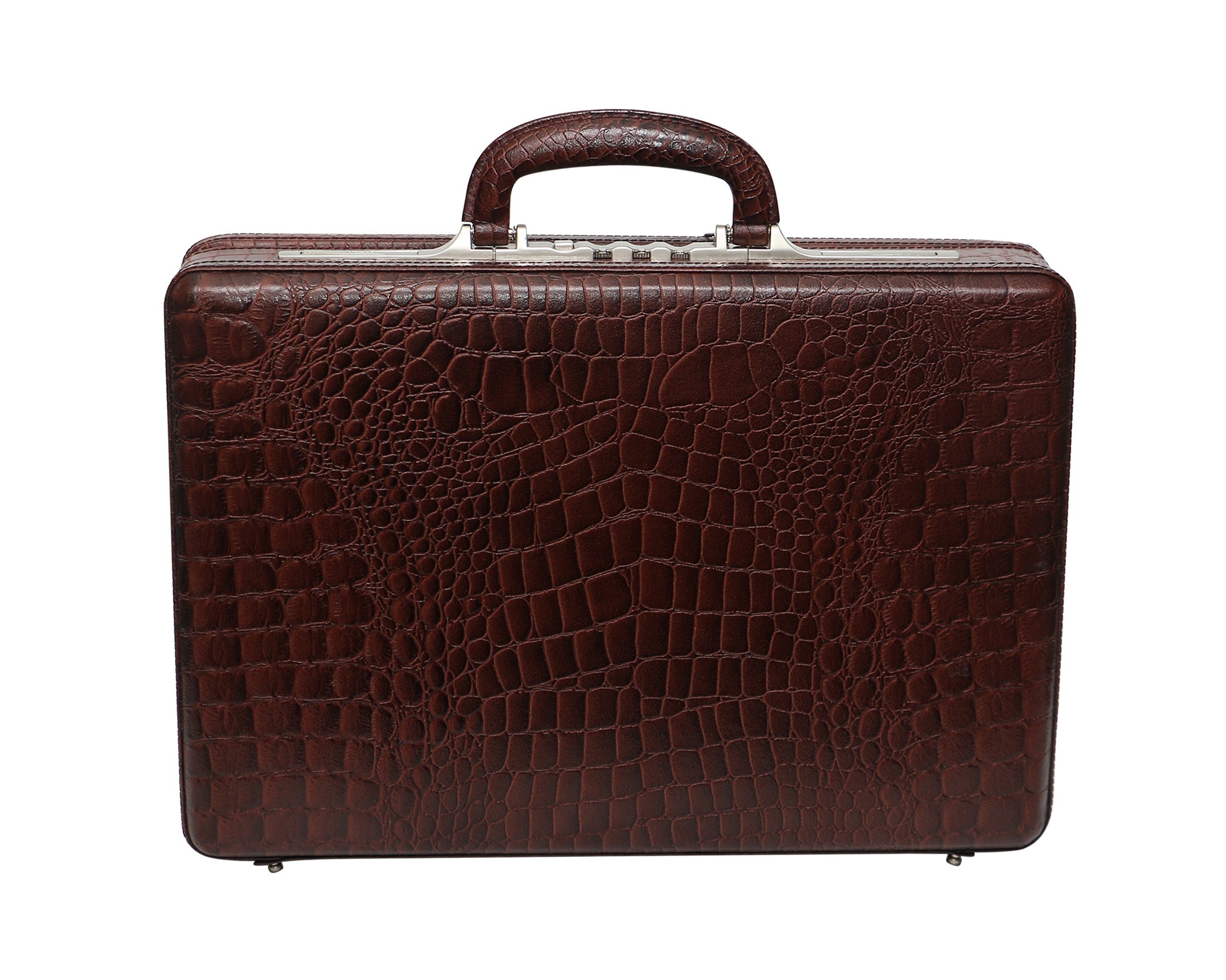 Genuine Leather Briefcase Laptop Compartment Expandable Features High-Security Combo Number Lock Brown Briefcase Bag for Men-image-43
