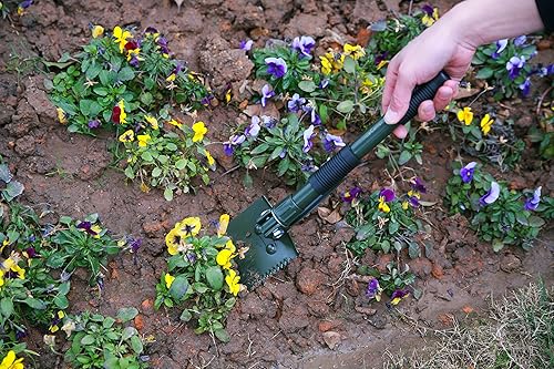 Miniatura 5 de AceCamp Pala utilitaria plegable, hacha y sierra, pala plegable portátil ligera para acampar al aire libre y jardinería con estuche de transporte,