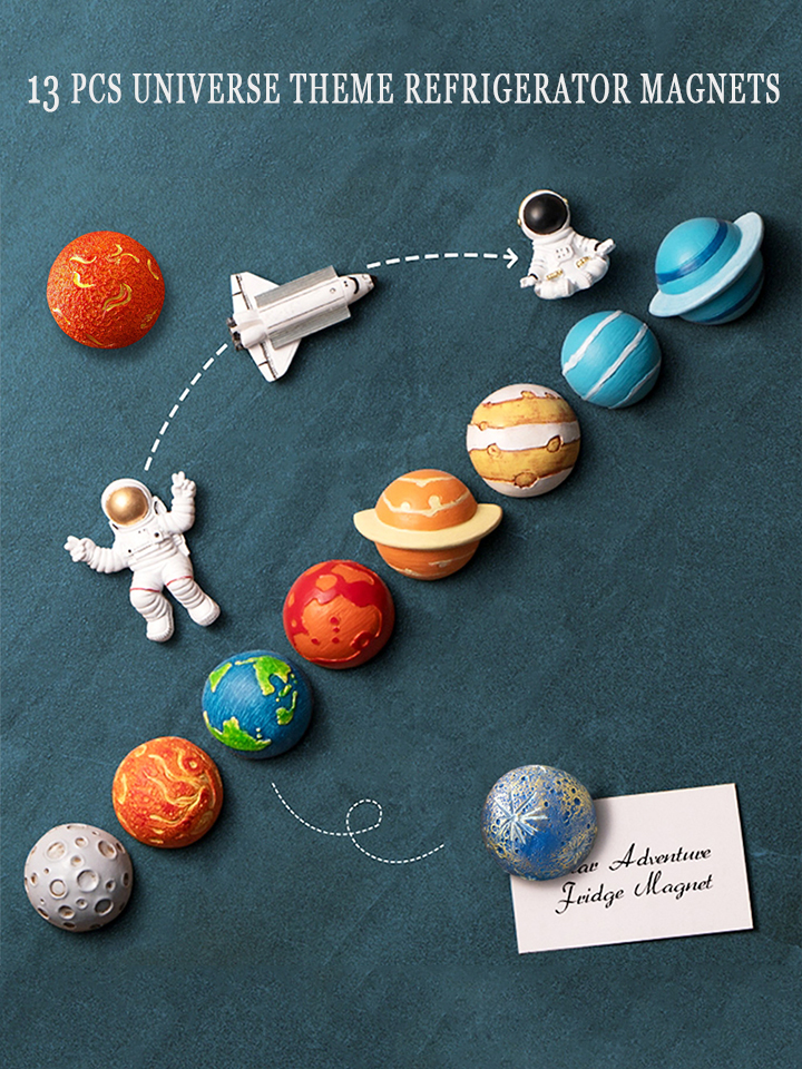 Imanes decorativos rectangular 13 piezas astronautas miniatura 7