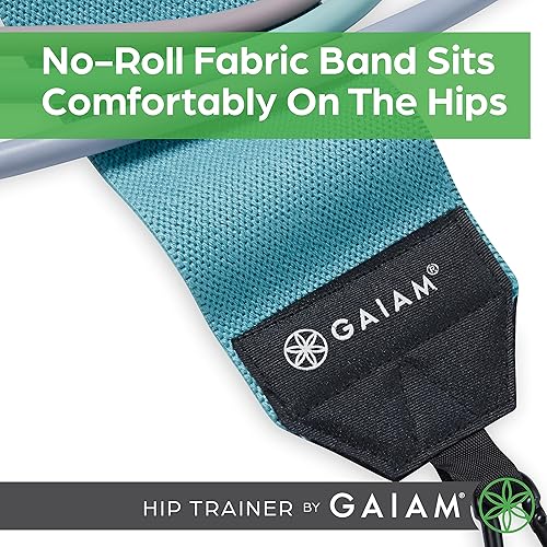 Miniatura 6 de Gaiam Juego de banda para sentadillas y entrenamiento de cadera, banda de resistencia de tela con 3 tubos de resistencia ajustables, equipo de