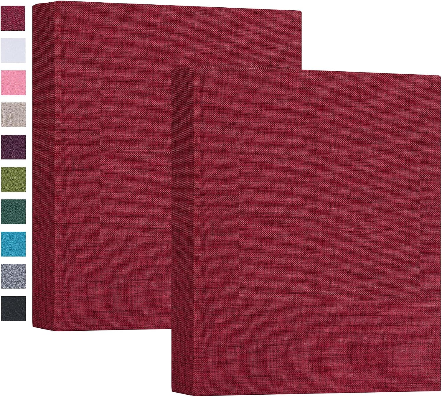 Mublalbum 2 Pack Small 8x10 Photo Album, 52 Pockets, Linen Cover,Red