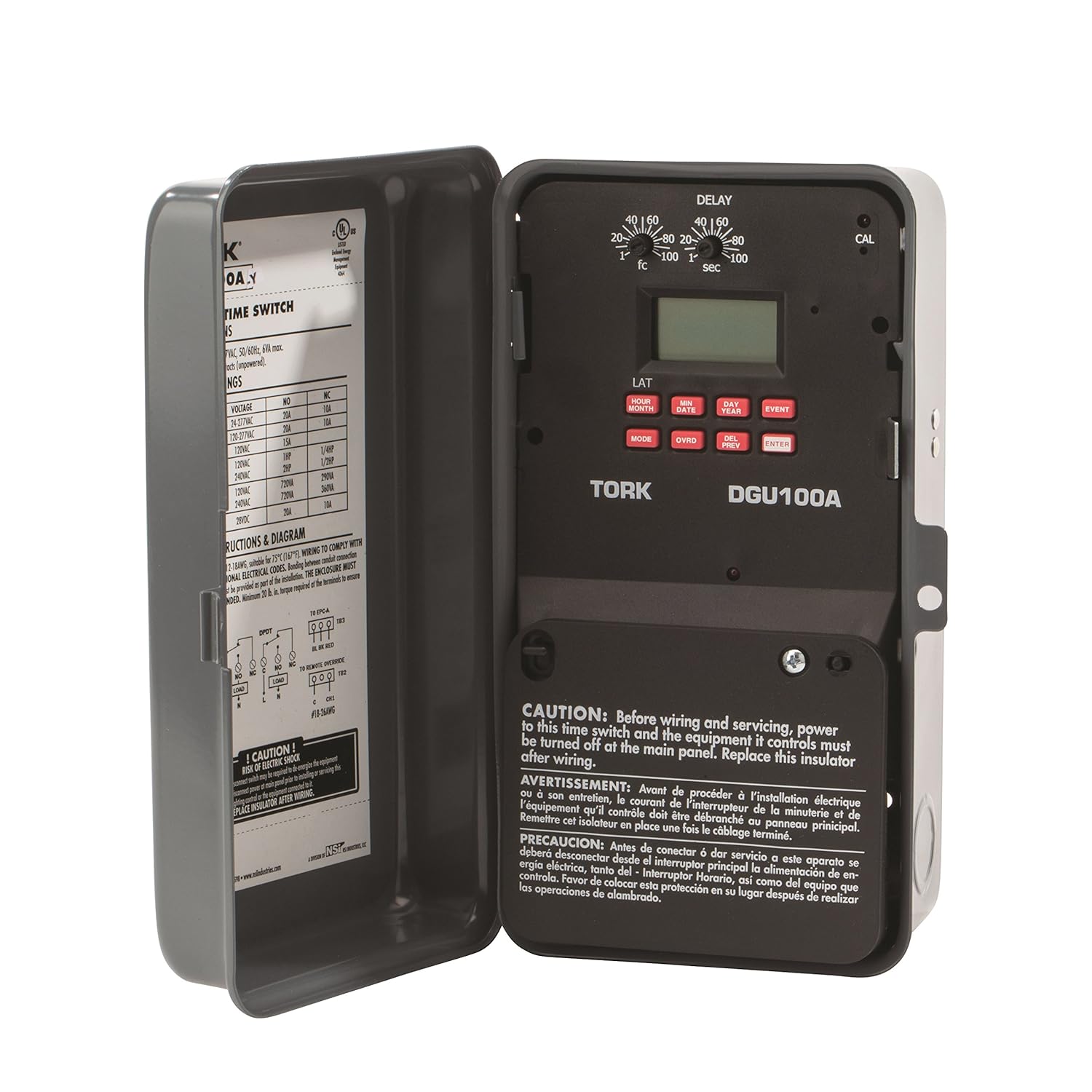 🛒 Flаѕh Sаlе DGU Series Lighting Control with Photo/Override Input Control Time Switch, Metal Indoor NEMA 1 Enclosure, 120-277 VAC 50/60 Hz Input Supply, DPDT Output Contact