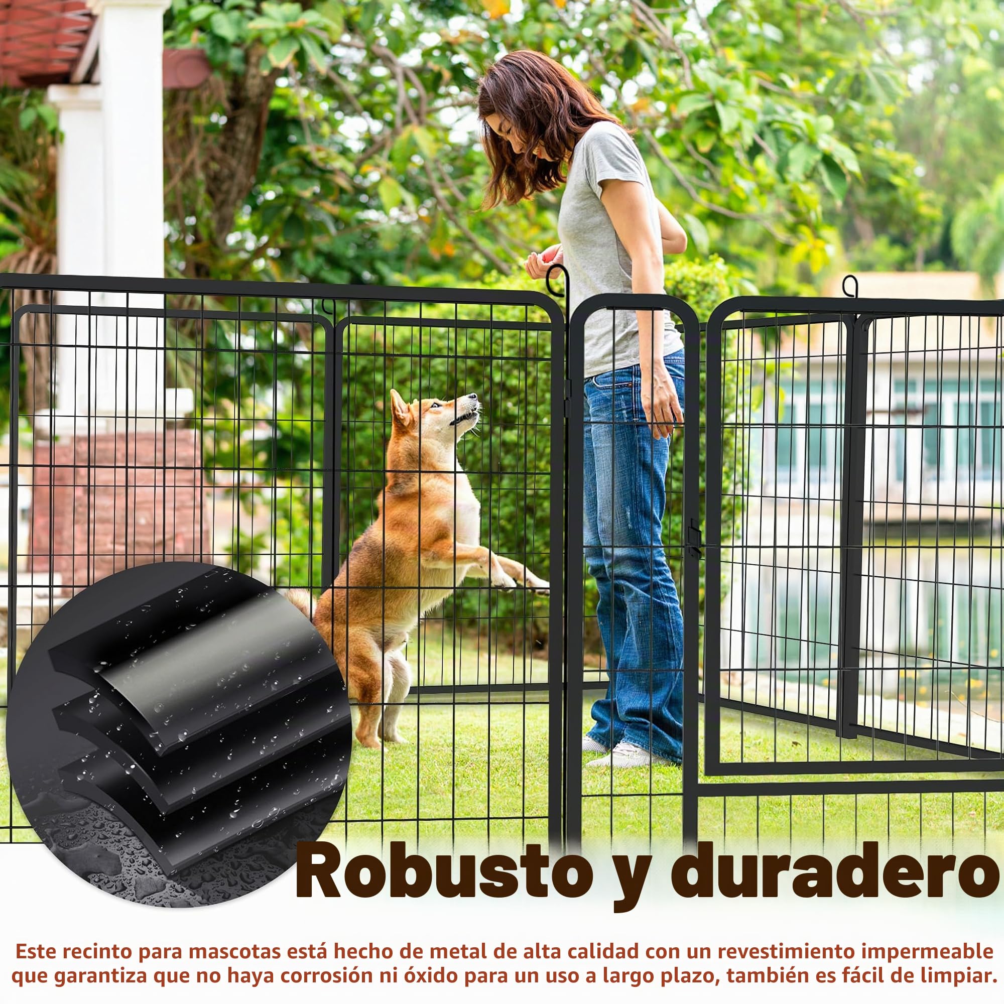 Froadp 16-TLG - Valla para cachorros con puerta (65 x 80 cm), parque para perros