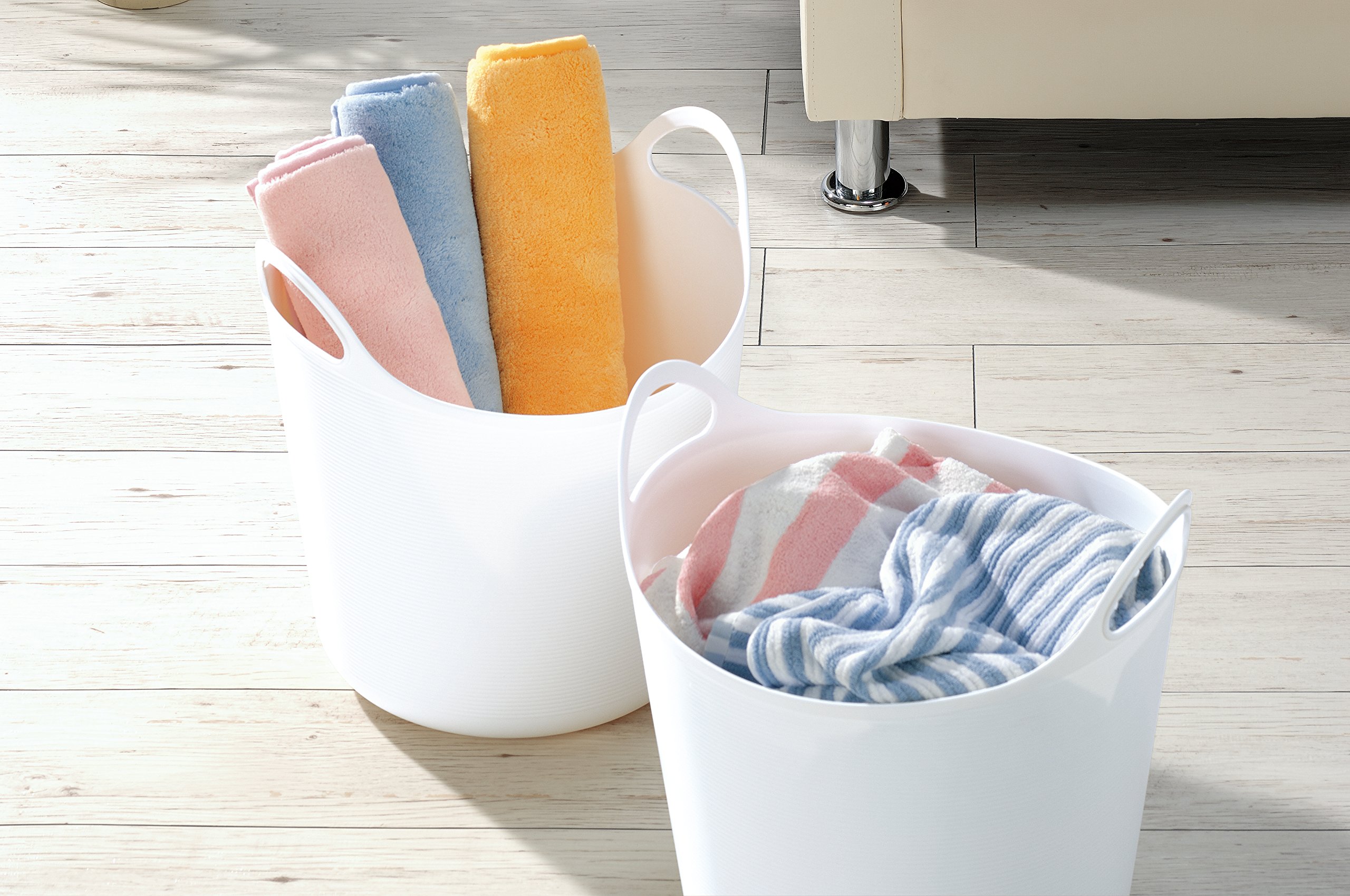 Inomata White Laundry Basket - Large & Versatile -4 Inomata White Laundry Basket - Large & Versatile -4