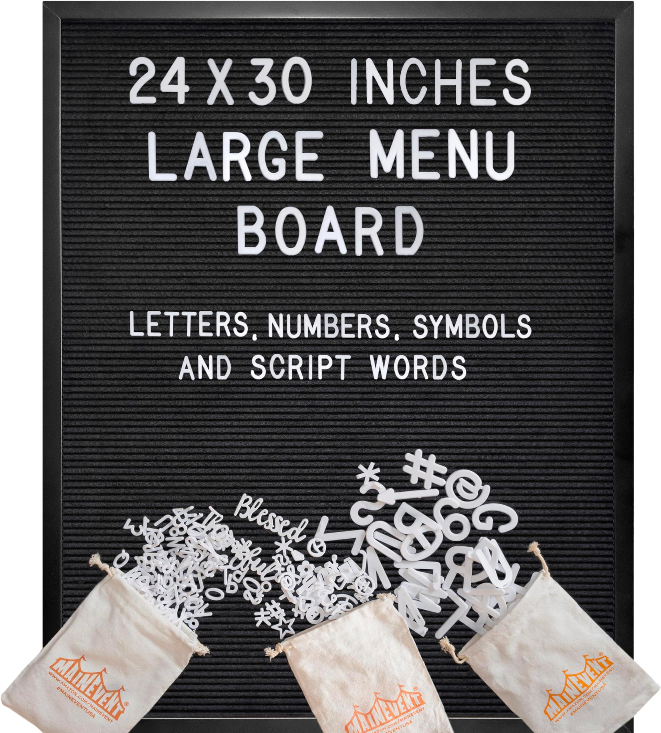 Extra Large Letter Board 24x30 by Majestick Goods Black