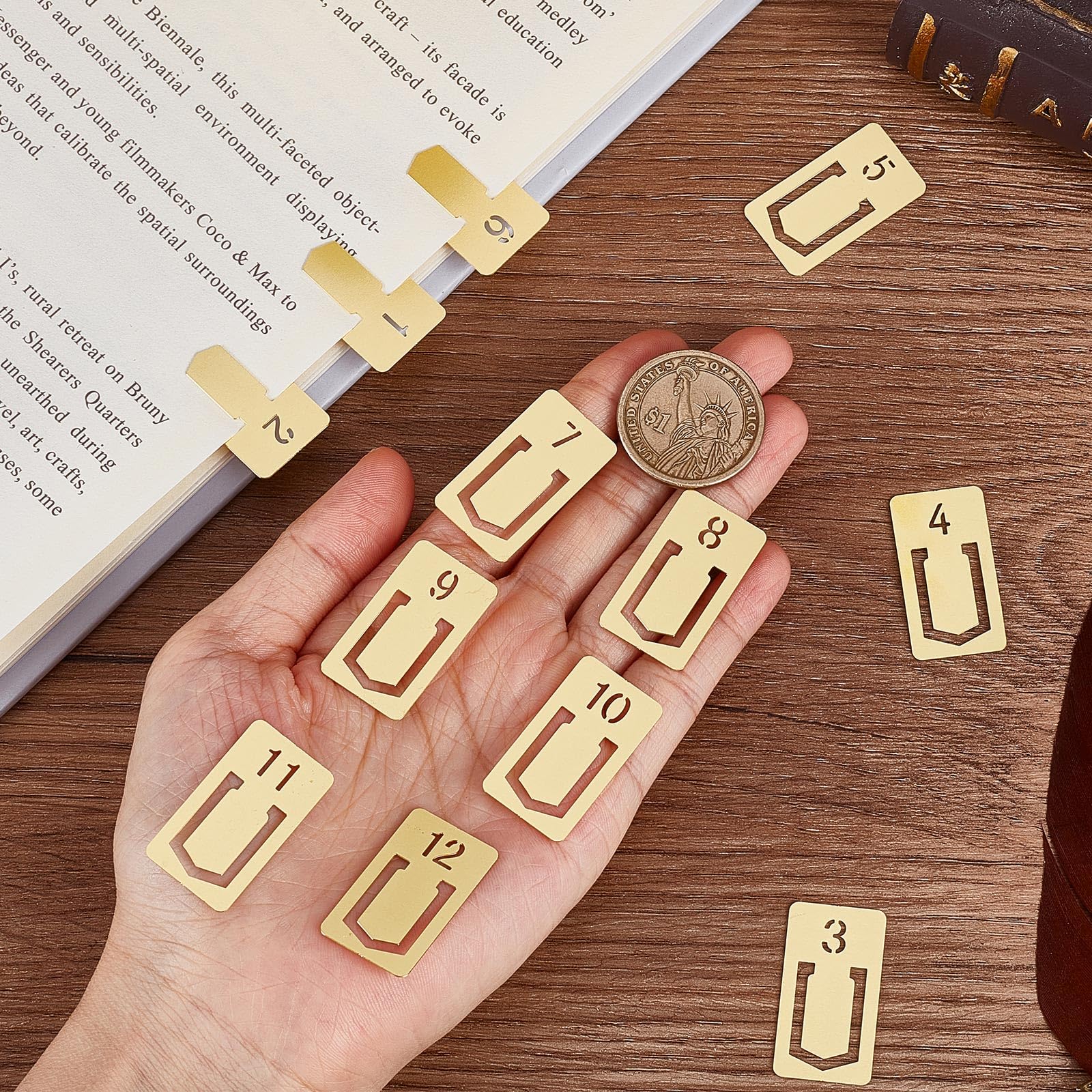 12 Segnalibri In Ottone A Forma Di Strumenti Musicali | Con Nappa | Per Lettori E Appassionati