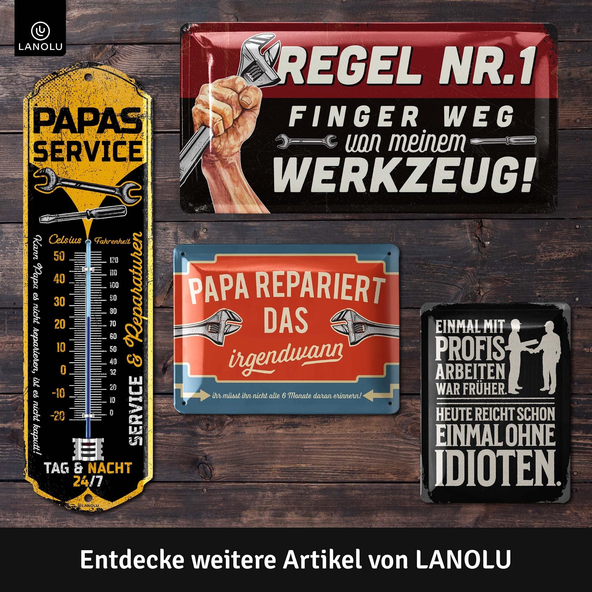 Targa Papas Servizio Insegna Officina Decorazione Retrò Poster Metallo