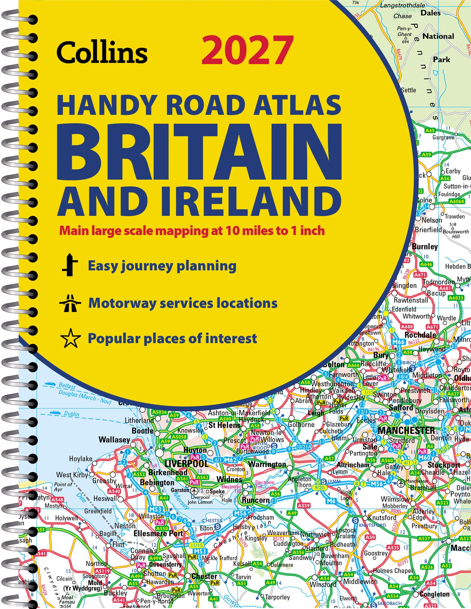 Collins Handy Road Atlas Britain and Ireland 2027 (A5 Spiral) : Clear, Easy-to-Read Mapping