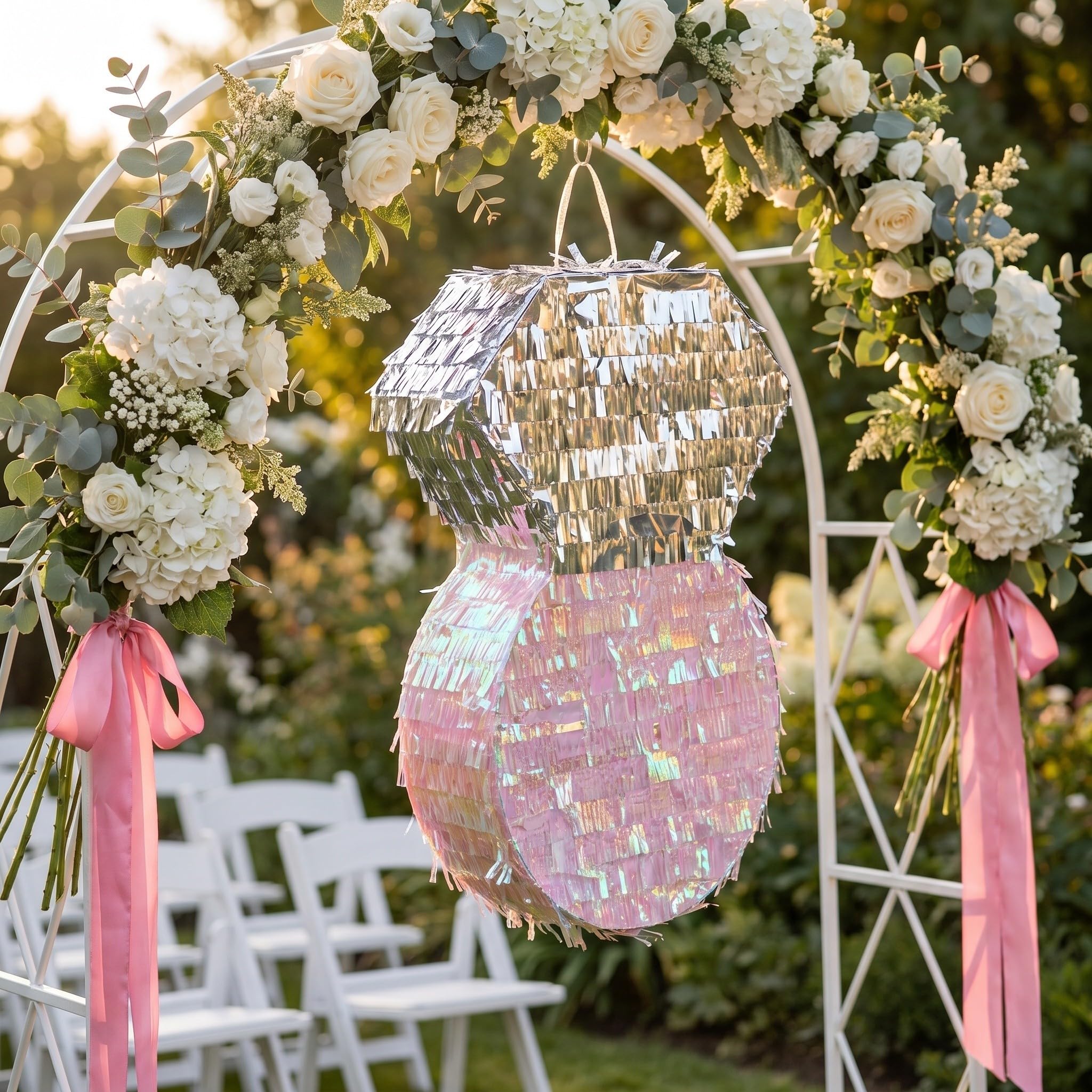 VILLCASE Piñata de Diamante Plateada de Papel para Fiestas Infantiles