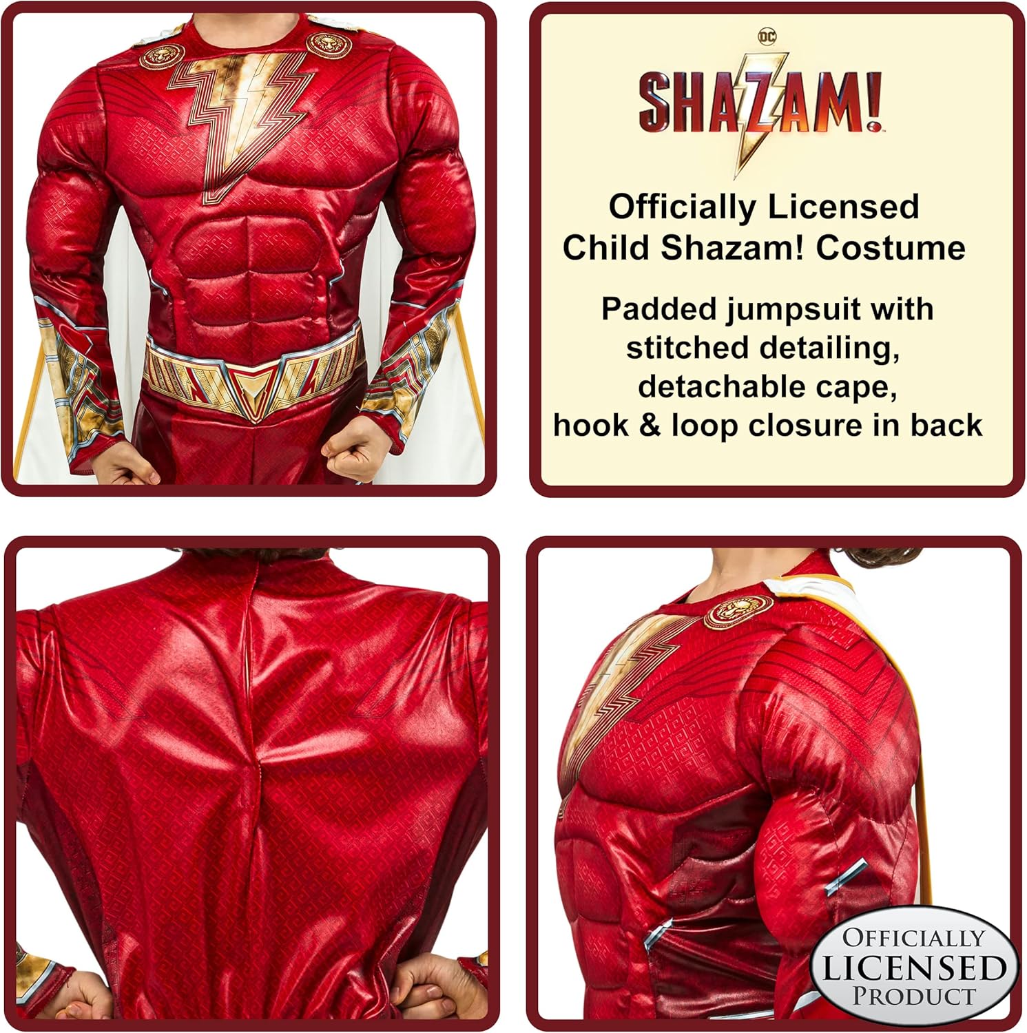 Rubies Shazam! Fury of the Gods: Shazam Deluxe Costume for Kids, Boy's Large