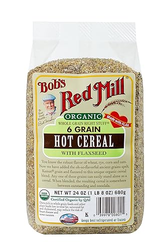 Cereal caliente orgánico de 6 granos con linaza