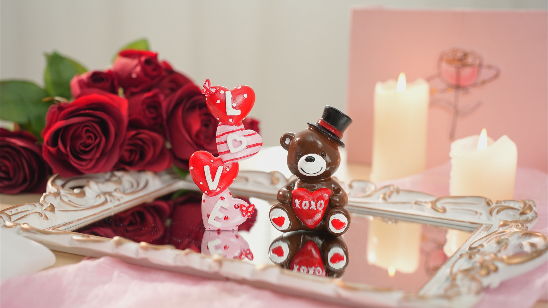 Amazon.com: ShinyRelief 2 Pcs Valentine's Day Figurines Resin Bear