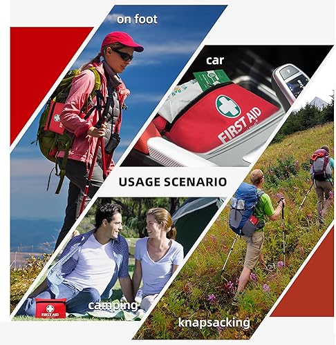 Miniatura 7 de General Medi Mini kit de primeros auxilios, kit de primeros auxilios pequeño de 150 piezas, incluye manta de papel de aluminio, tijeras para viajes,