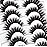 Pooplunch False Eyelashes Cat Eye Lash Volume Crossed Fake Eyelashes Thick Dramatic 8D Faux Mink Lashes Strips 7 Pairs Pack