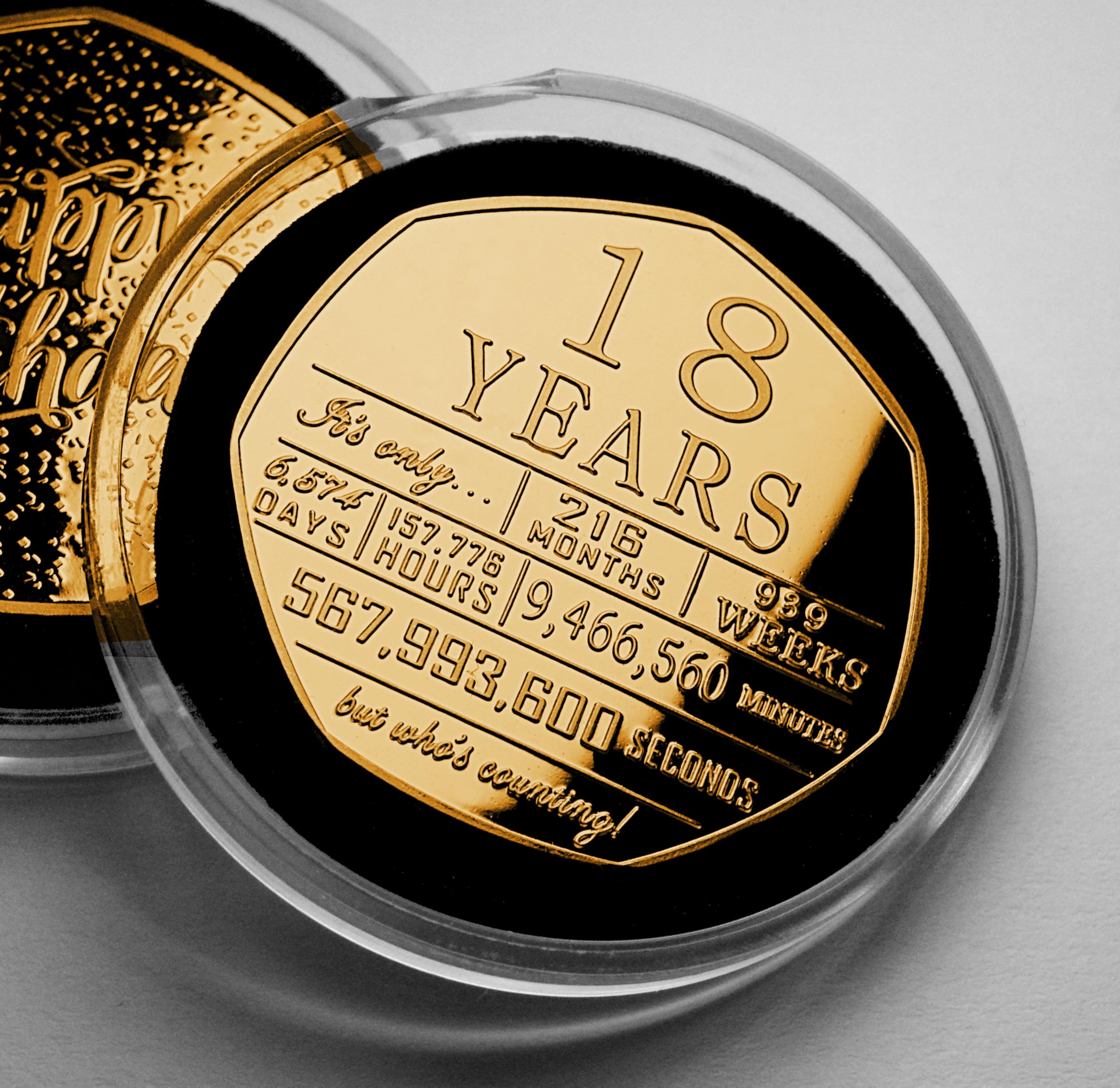 The Commemorative Coin Company Gold 18Th Birthday 24Ct Commemorative In Capsule. Congratulations/Party/Celebration/Ideas Celebrating 18 Years. Gift/Present.