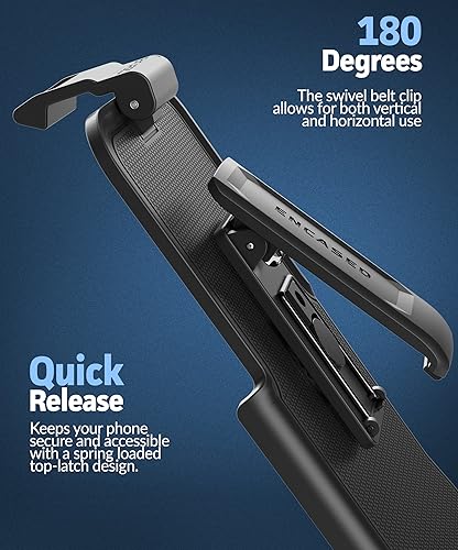 Miniatura 6 de Funda con clip para cinturón para iPhone 11 Pro Max (armadura delgada), funda de agarre delgado con funda, color negro (iPhone 11 Pro Max)