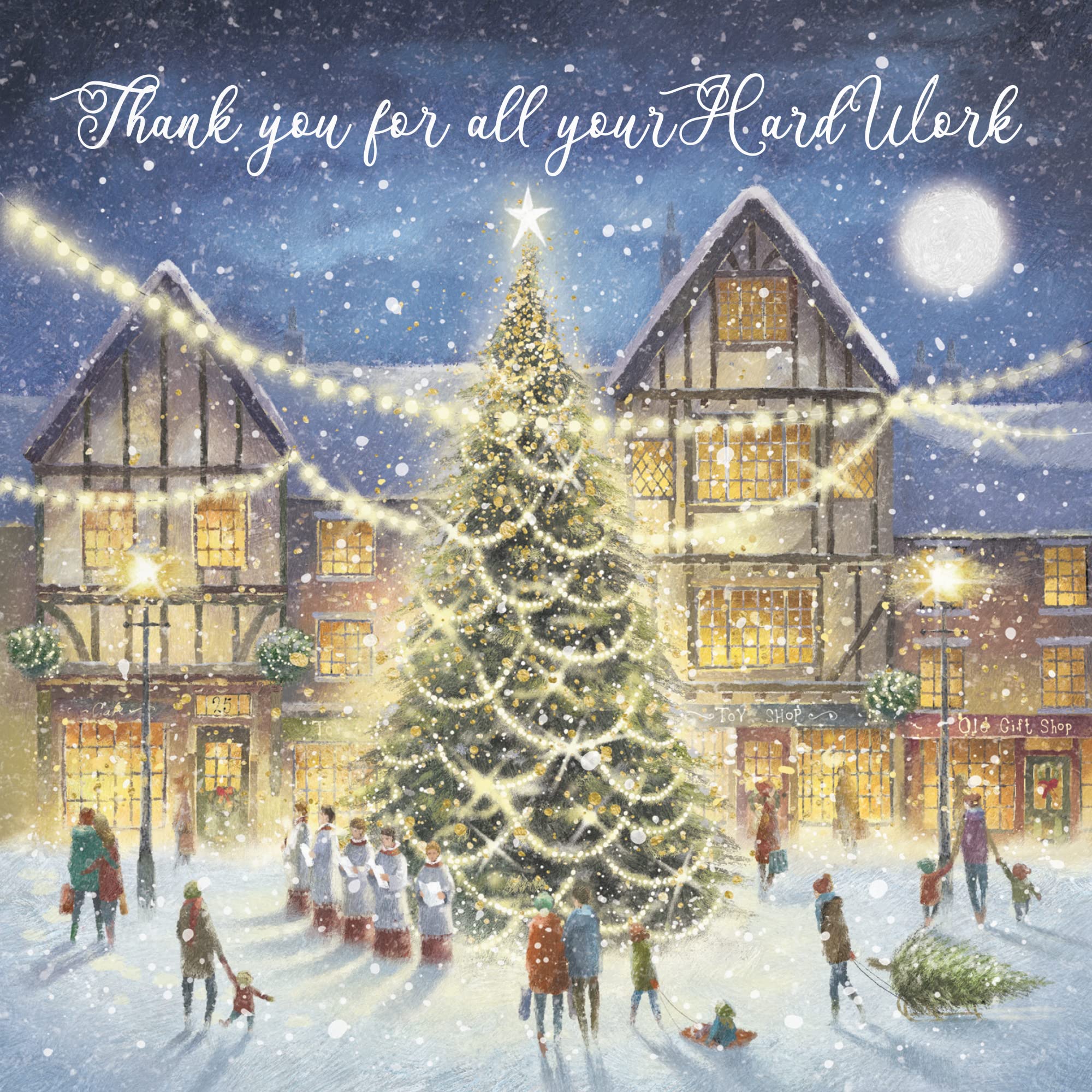 Hunts England, Thank You For All Your Hardwork Christmas Card, 'Christmas Eve', Milo's Gallery Collection - Image 2