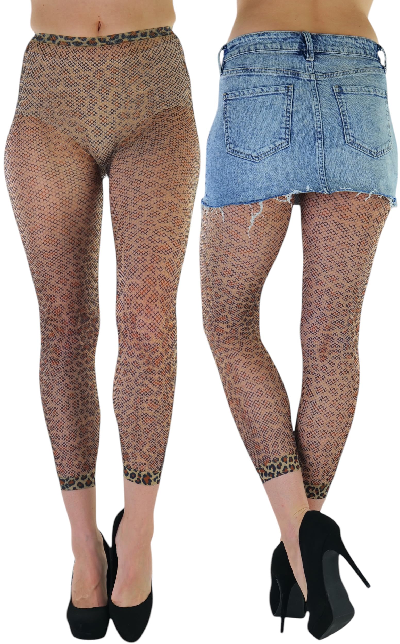 ToBeInStyle Women’s Footless Opaque Animal Zebra Tiger Tights Hosiery