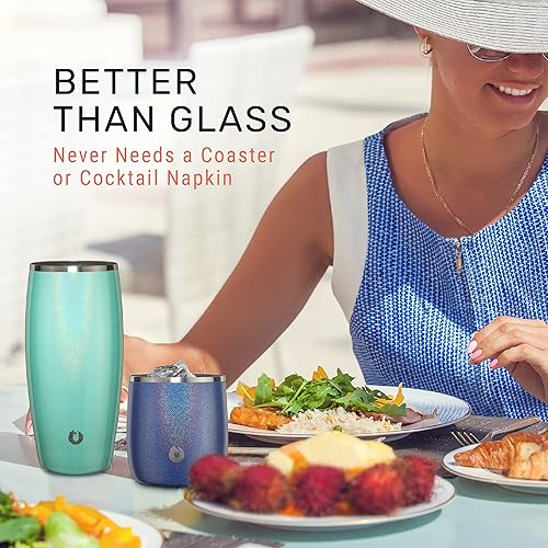 Miniatura 6 de SNOWFOX Vasos de whisky de acero inoxidable con aislamiento al vacío de alta calidad, juego de 2 vasos de whisky, vasos de bajo nivel, elegantes