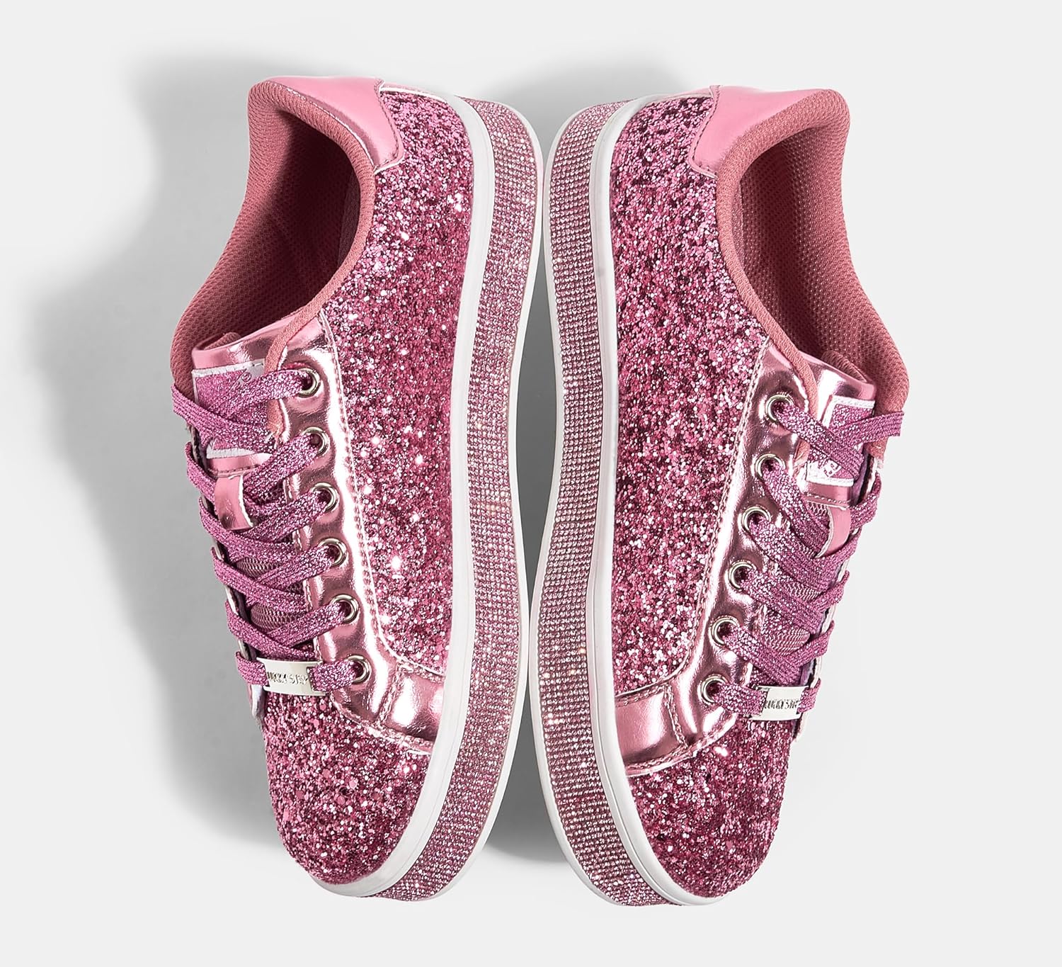 LUCKY STEP Women's Platform Glitter Sneakers | Sparkly Bling Shiny Dressy Bedazzled Wedding Bridal Fashion Walking Shoes - Image 4