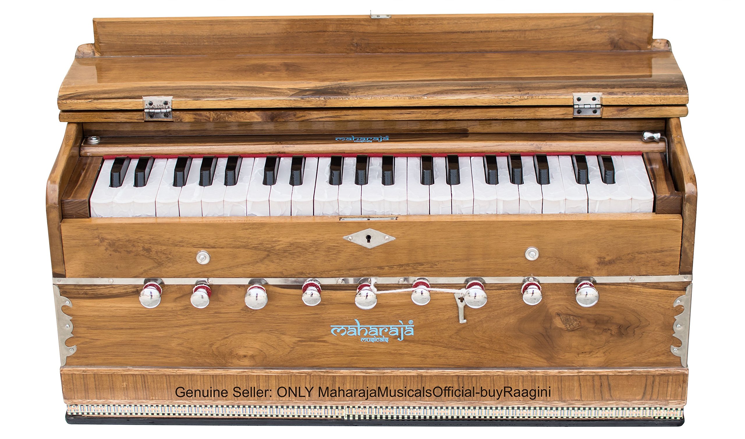Buy Harmonium Teak Wood by Maharaja Musicals, In USA, 3 1/2 Octave, 9