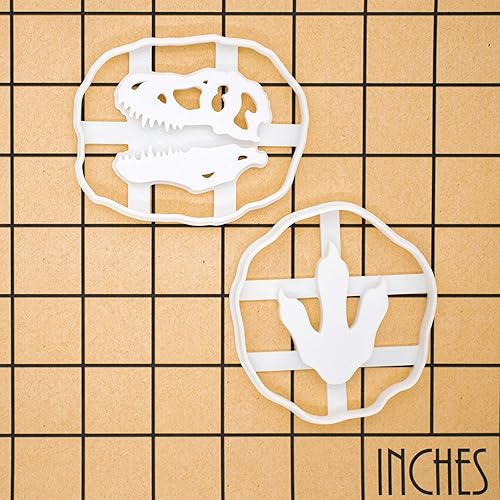 Miniatura 9 de Juego de 2 cortadores de galletas T-Rex Footprint and Skull Fossil, 2 piezas - Bakerlogy