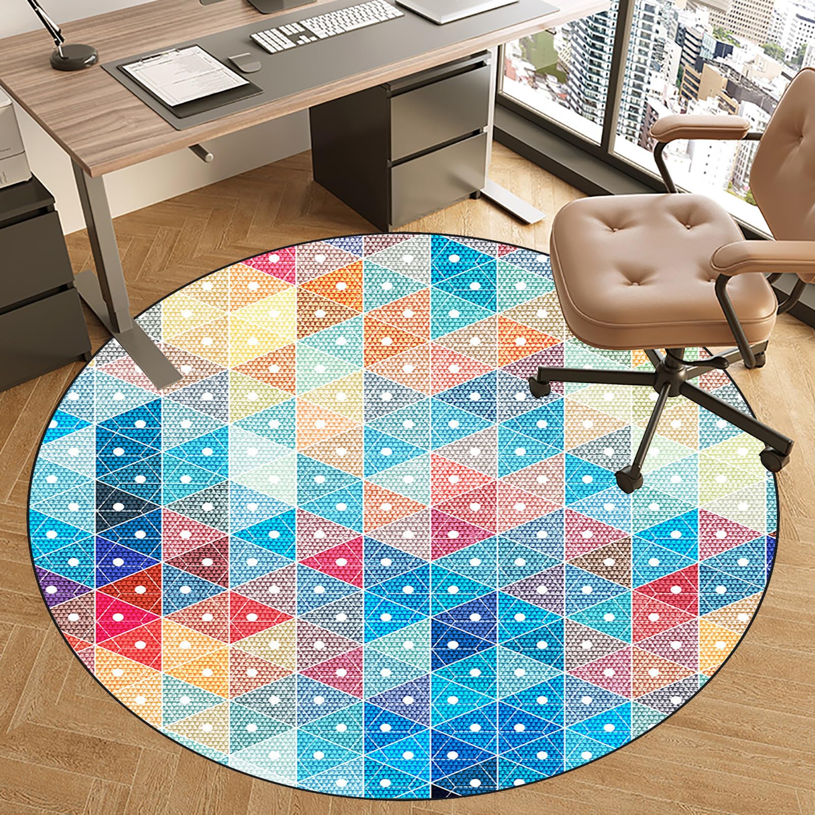 Grande tappetino antiscivolo per sedia da ufficio per moquette e pavimenti in legno duro, protezione per scrivania da computer, sedie da gioco, superficie antiscivolo da 90 cm, protezione per