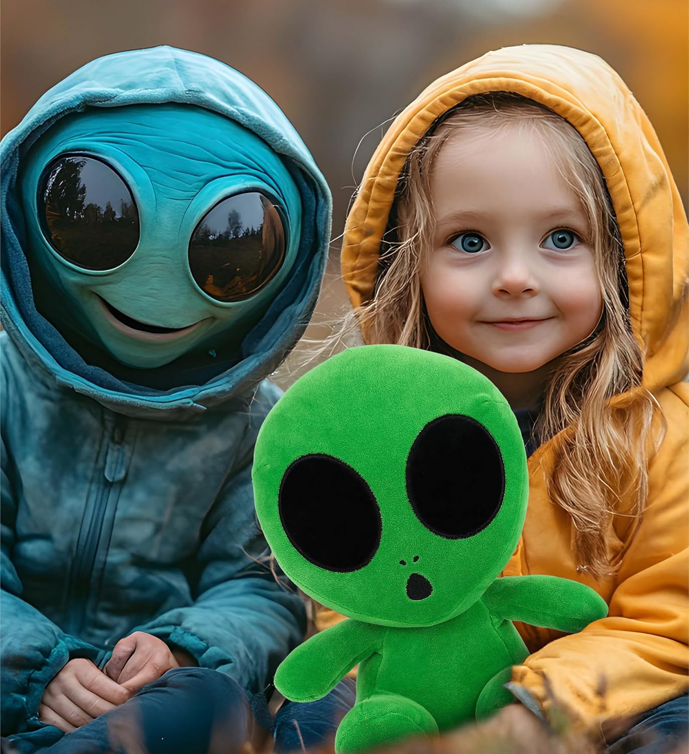 DolliBu Snug-Mooshies Green Alien Stuffed Animal Plush Toy - Space Super Fluffy Soft Animal Friend for Girls and Boys, Medium Huggable Cute Plush for Kids Play, Cuddling, and Decoration - 12 Inches