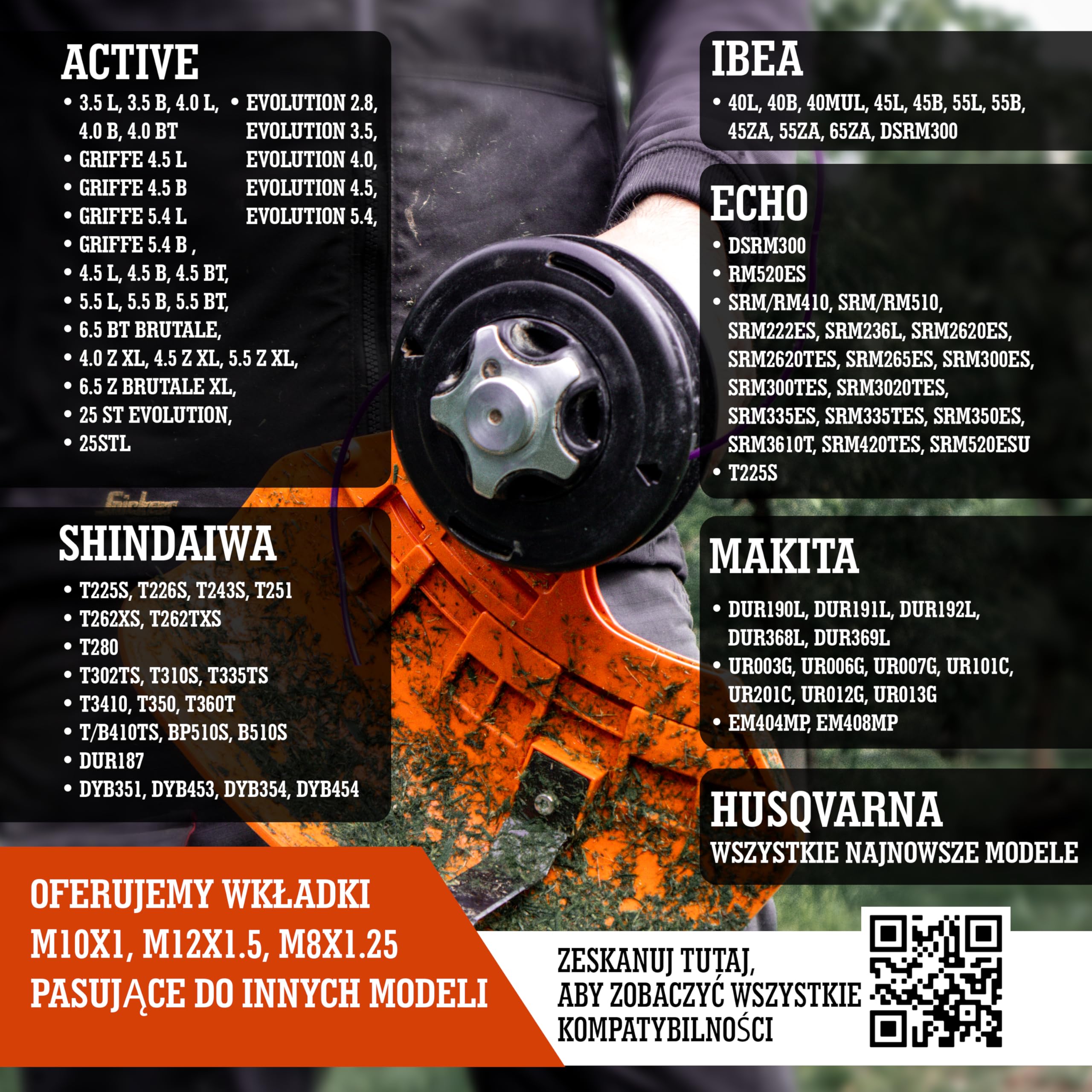 LERAVA® głowica wykaszarki uniwersalny - M10 x1,25 - System kranów & Go - łamacz krzaków z solidną stalową głowicą - Innowacyjna ergonomiczna cewka - kompatybilna z Stihl, Echo