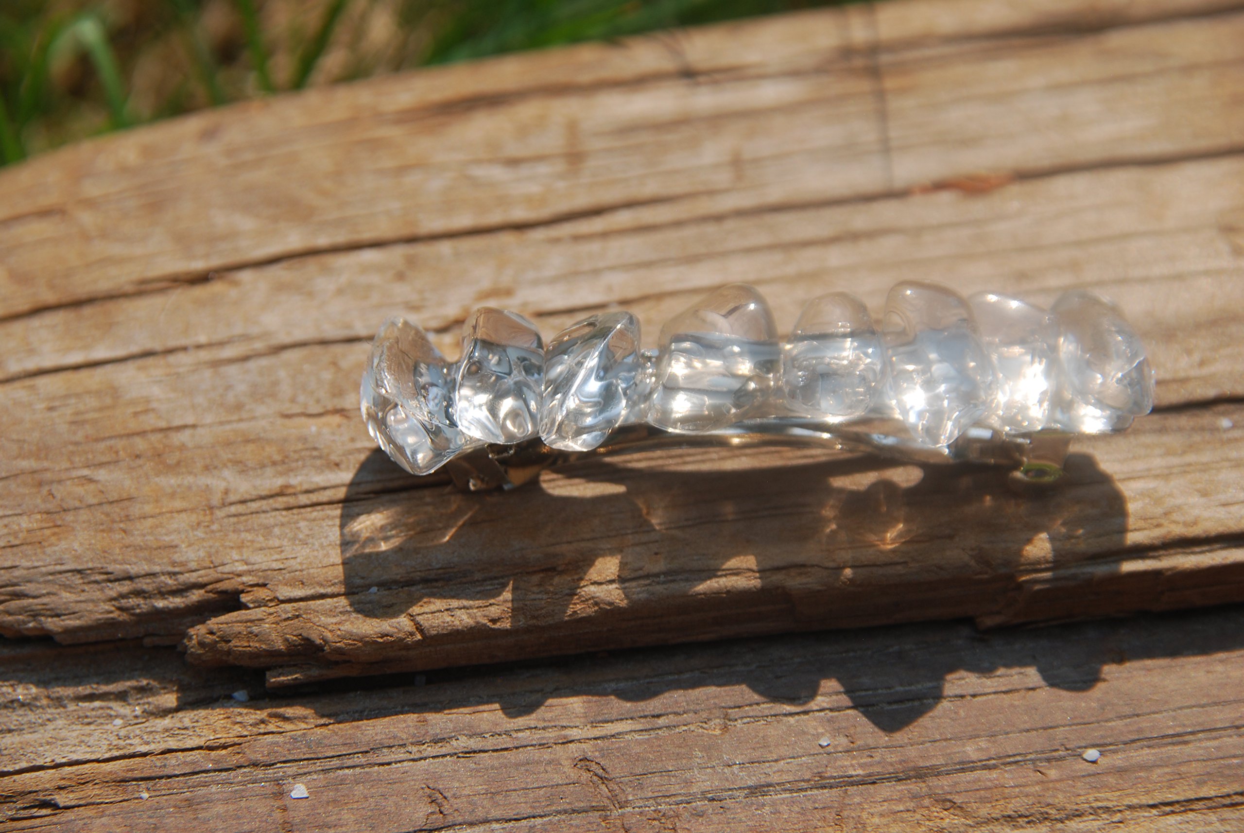 Amazon.com : Crystal Quartz Stones on a French Barrette Hair  display picture 3