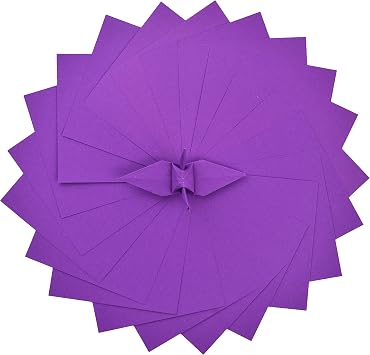 100 Origami Double Sided Color Dark Purple 3x3 Inches Square Easy Fold Paper for Folding, Cranes, Scrapbook P04