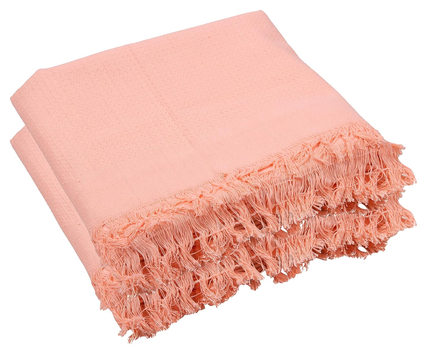 Khadi Gramodhyog Bhavan 500 GSM 2 Piece Cotton Bath Towel Set Peach