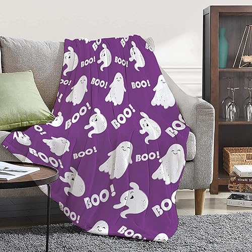 Manta de fantasmas morados para niñas, mujeres y niños, manta ligera de forro polar espeluznante para niños, mantas de franela suave, decorativas,