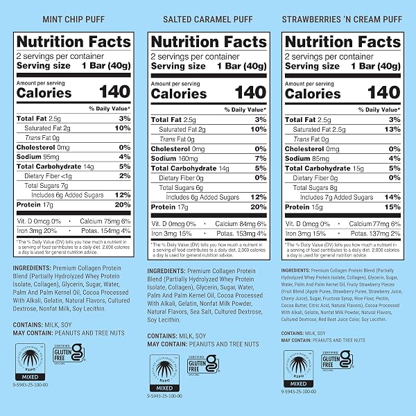 Built Bar Built Bar, Puff Protein Bars, Variety Pack, Collagen, On-the-go Snacks, Breakfast Bar, Mixed Sampler, 12 Pack in use
