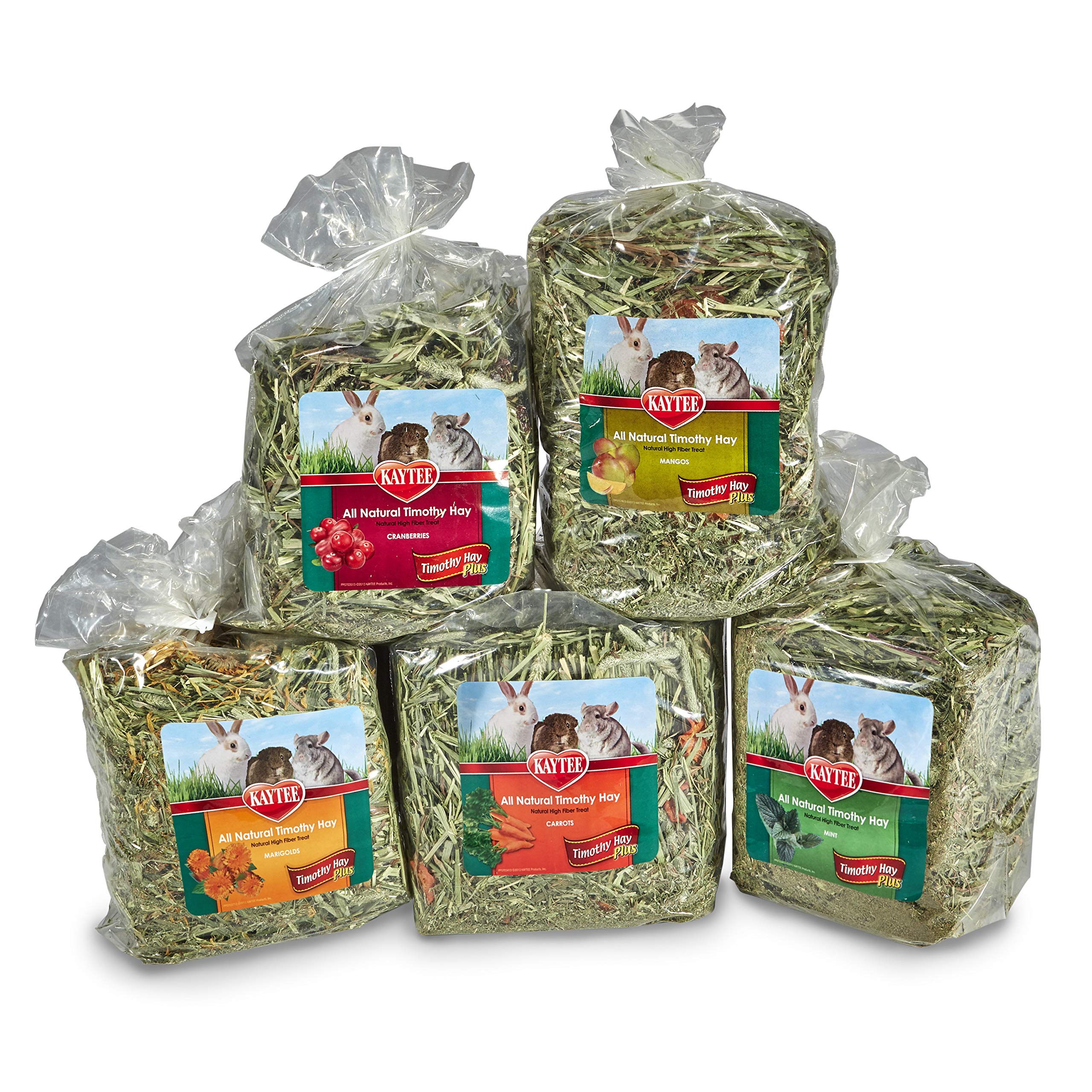 Kaytee All Natural Timothy Hay Plus Variety Pack for Guinea Pigs, Rabbits  Other Small Animals, 50 Ounce