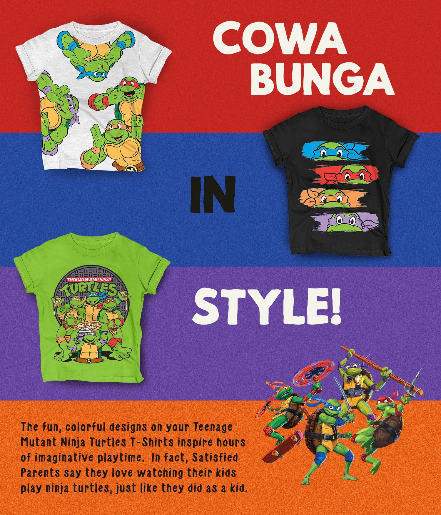 Ninja Turtles T-Shirt (Sets) Michelangelo Leonardo Raphael Donatello TMNT - Picture 30 of 43