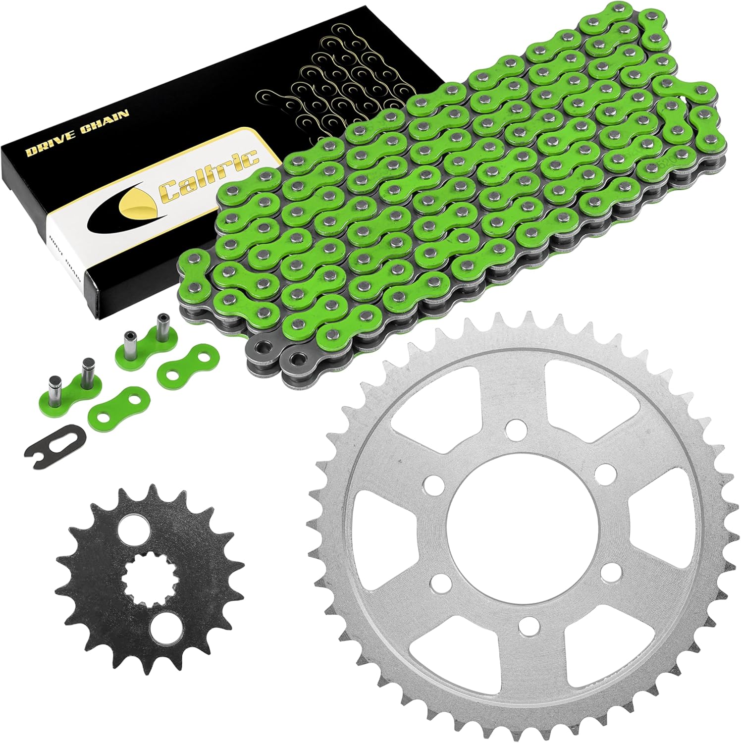 Caltric Drive Chain and Sprockets Kit Compatible With Kawasaki ZX1200 Ninja ZX-12R 2000 2001 2002-2005