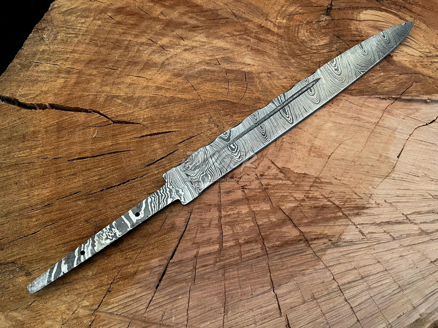 Handmade Scottish Dirk | Knife Making Supplies | Blank Blade | Damascus Steel Blade | Heat Treated | Hidden Tang