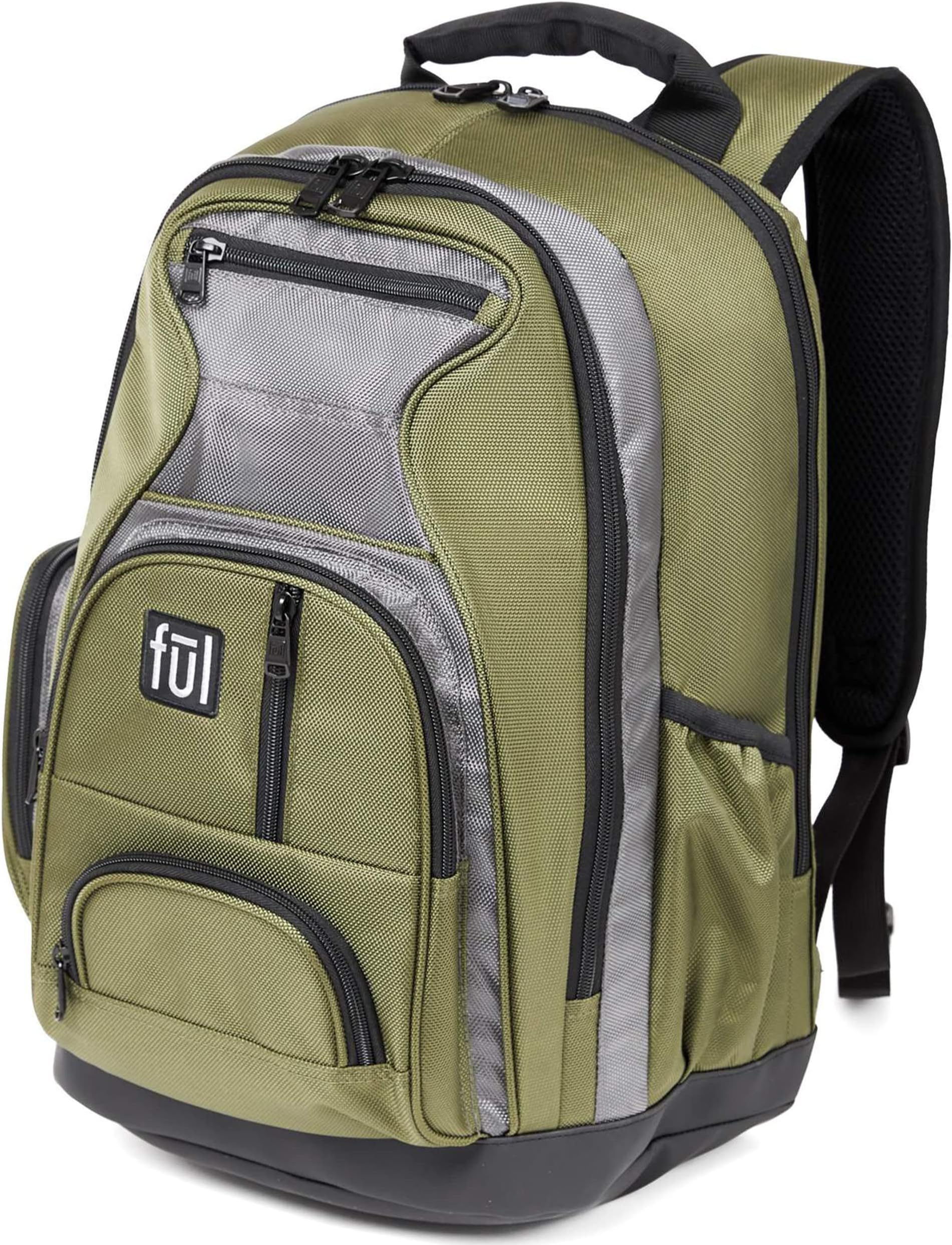ful Free Fallin' Padded Laptop Backpack with Adjustable Shoulder Straps, Fits Up To 17-Inch Laptops, Green, Unisex