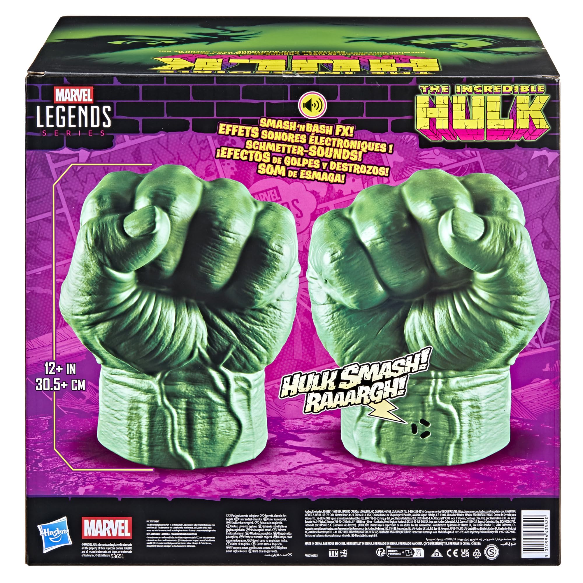 Marvel Legends Series Incredible Hulk Premium Rollenspielfäuste mit Schmetter-Sounds, Sammlerobjekte für Erwachsene