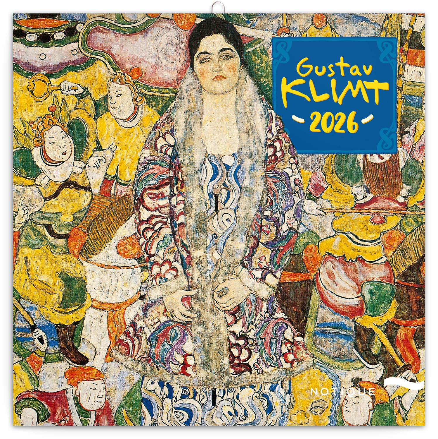 NOTIQUE Wall Calendar 2026 Gustav Klimt Calendar, Brochure Calendar with Monthly Calendar, Brochure Calendar 30 x 30 cm (30 x 60 Open)