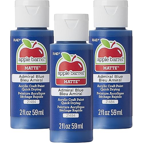 Apple Barrel Acrylic Paint, Admiral Blue (Pack of 3) 2 oz, 21484EA- (Pack of 3)