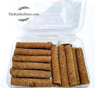 Brij Sugandha Brij Sugandha Dhoop Batti Desi Cow Dung – Pack of 21 Dhoop Batti for Puja & Mosquito Repellent with Loban Guggal Frankincense Havan Samagri etc. by The Kanha Store