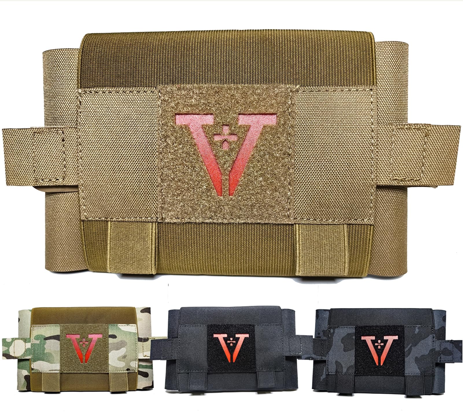 Small Compact IFAK Med Trauma Kit (Empty) for Everyday Carry, Tactical First Aid Pouch Belt or MOLLE Attach, IFAK Medical Pouch Belt Vest Emergency EMT Car Camping Hiking