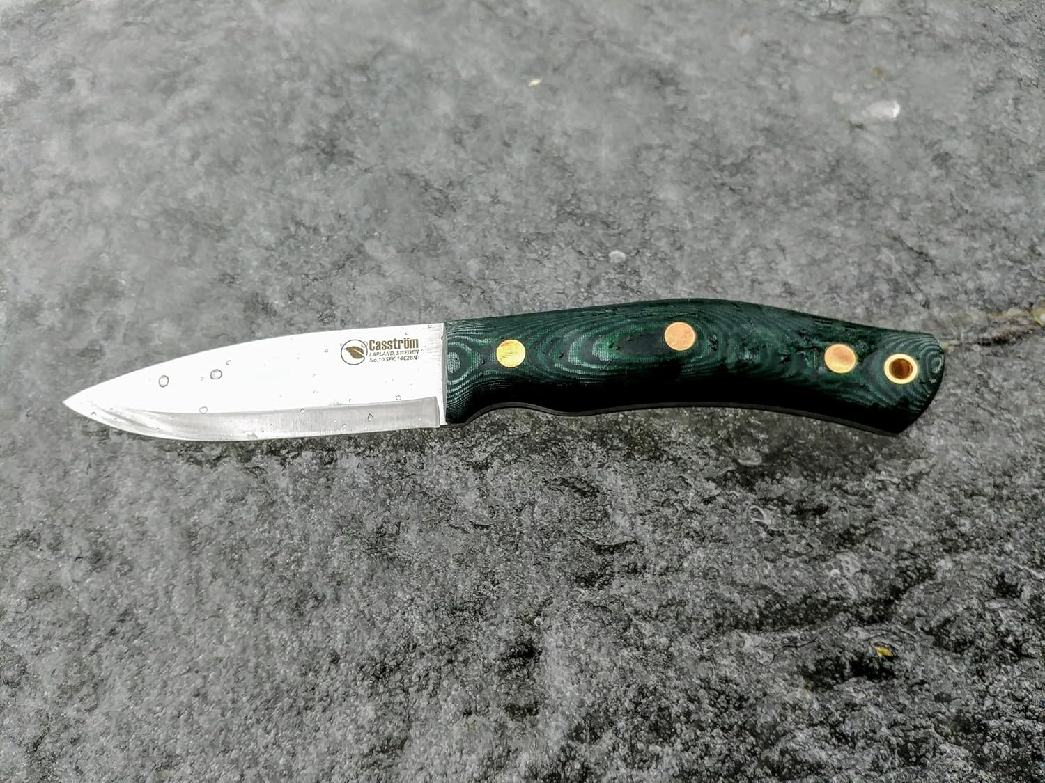 No.10 SFK - Stainless/Scandi/Green Micarta - Fixed