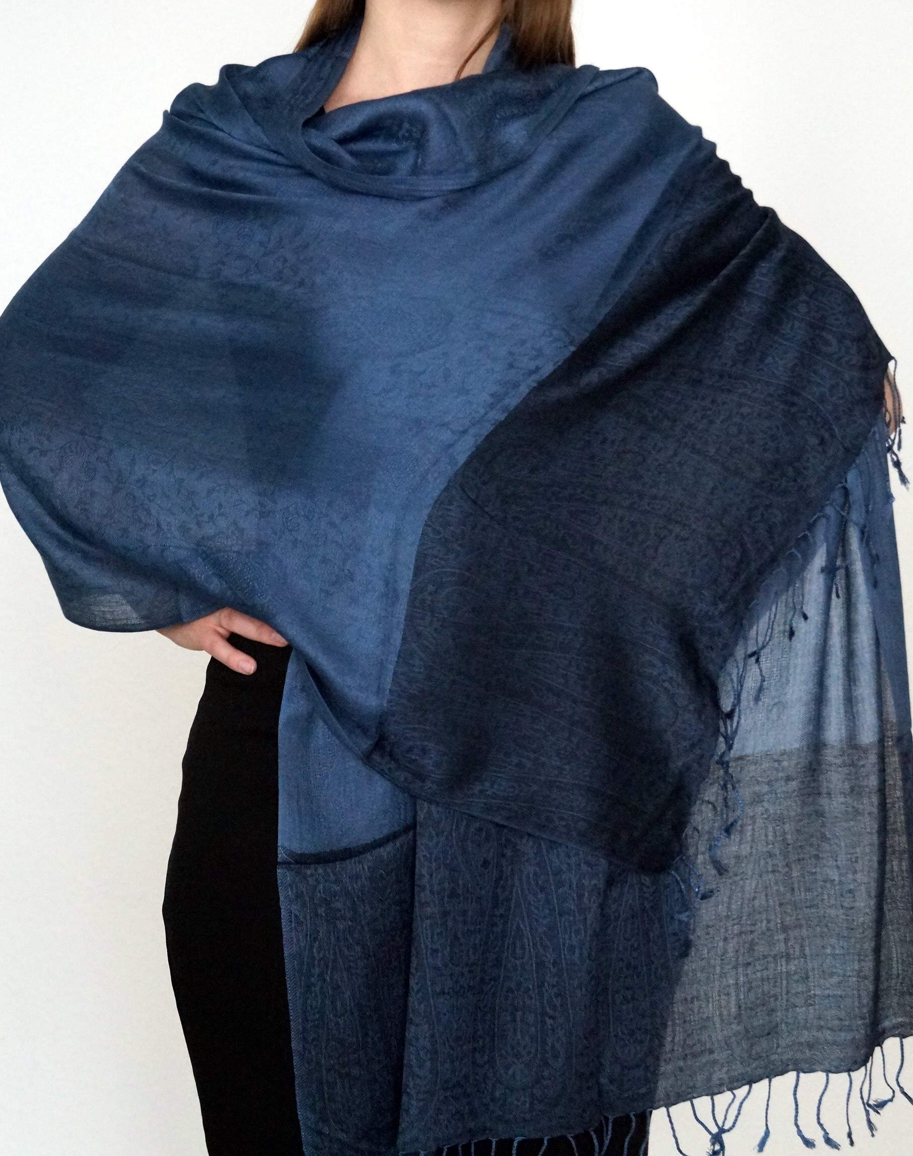 Handgewebter Kaschmir Schal in Dunkelgrau Farbe für Klassische Damen mit klassischen Outfits und geschmack - 75cm x 200cm