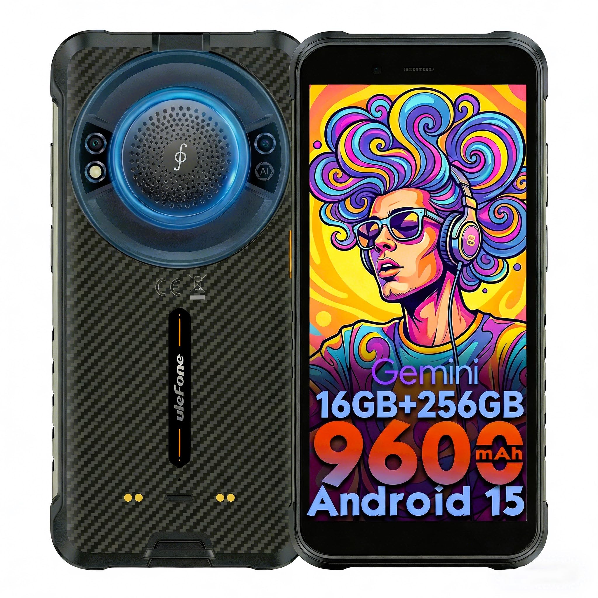 batteria 9600 mah rugge ndo smartphone android 15 ip68 ip69k