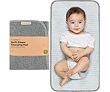 KeaBabies Portable Diaper Changing Pad, Easy Wipe Clean - Foldable Waterproof Baby Changing Mat for Diaper Bag, Compact, Lightweight, 25x13 Newborn, Infant,Baby Changer Travel Essential (Classic Gray)